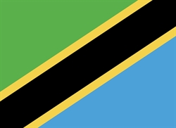 [ai] The flag of Tanzania features diagonal stripes of green, black, yellow, and blue. The top half is green, with a black diagonal stripe bordered by yellow, and the bottom half is blue.